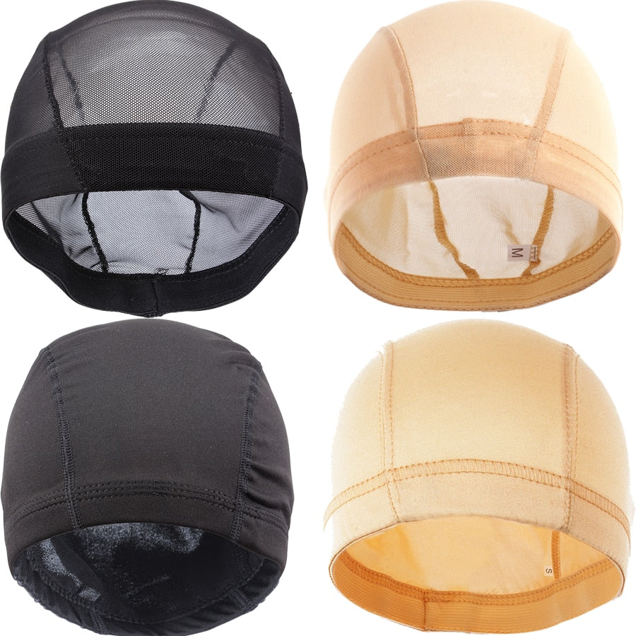 AliLeader Mesh Weave Cap Black Beige Blonde Breathable Stretch Spandex Dome Wig Caps for Making Wigs S M L